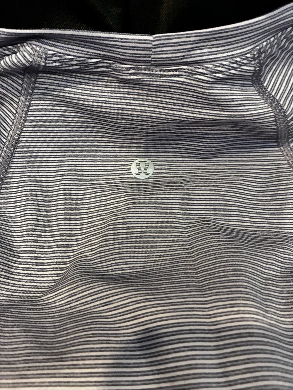 Lululemon Striped Long Sleeve Athletic Top - Light Gray/purple & White